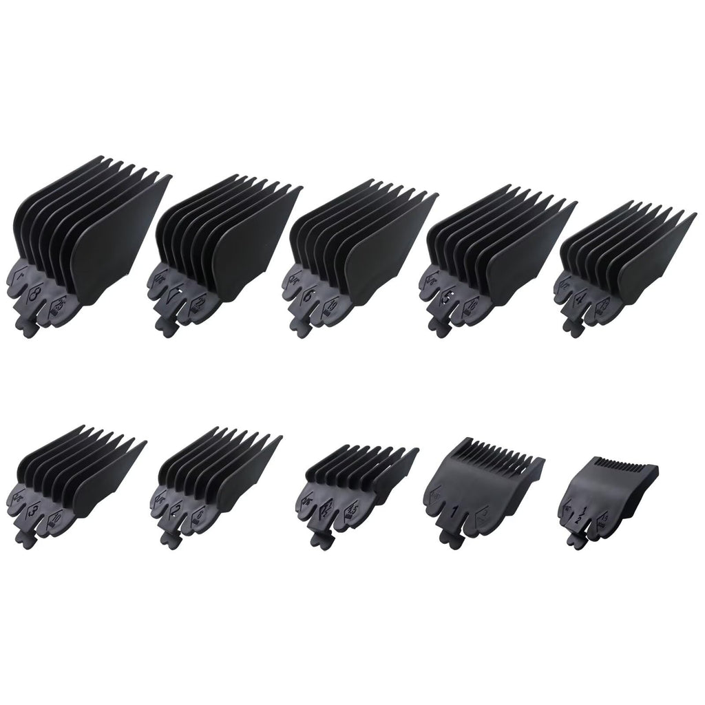 BUTITNOW New 10-Piece Hair Clipper Guards Set Compatible for Wahl, for Andis, and More 1/16" to 1" Cutting Lengths - Black