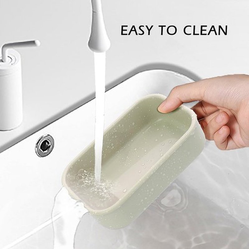 AIDIMMING Travel Soap Case - Enhanced Leak-Proof Shatterproof Silicone Holder | Portable Off-White Design
