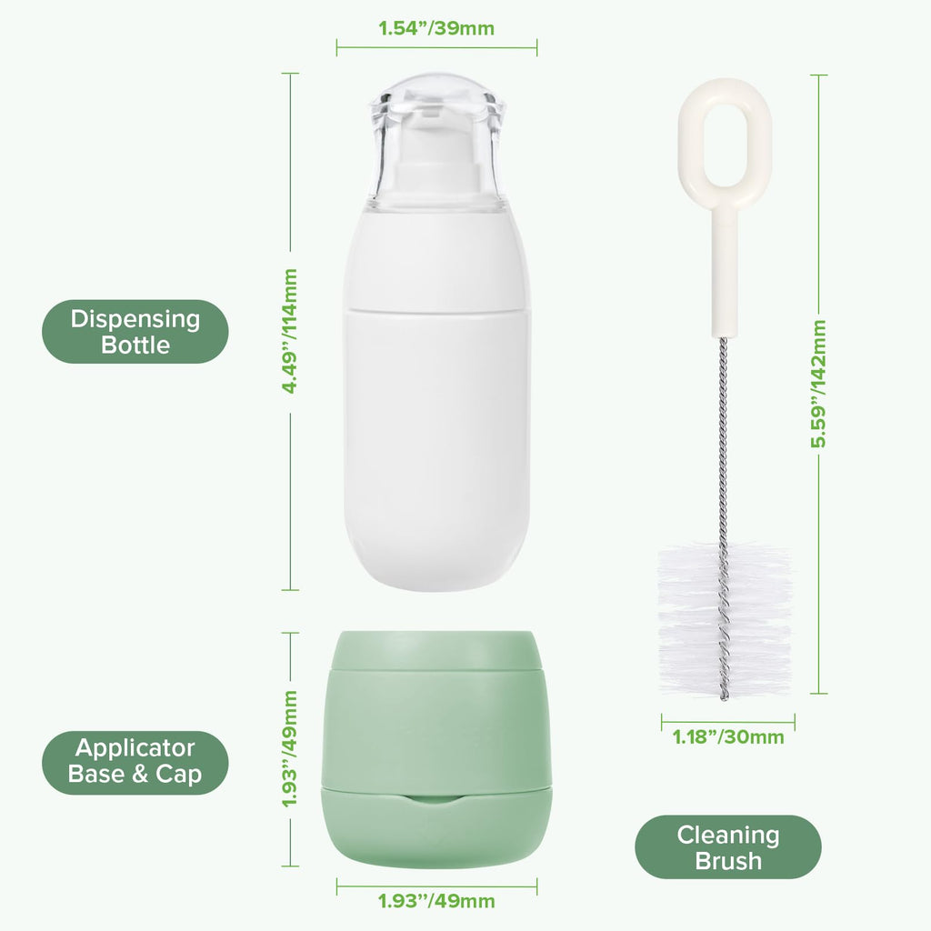 Haakaa Sunscreen Applicator for Kids, Refillable Pump Sunblock Dispenser with Soft Sponge Head, Leakproof Sunscreen Brush for Outdoor Travel, Park & Vacation, 1.7 oz, Extra Sponge Base Included