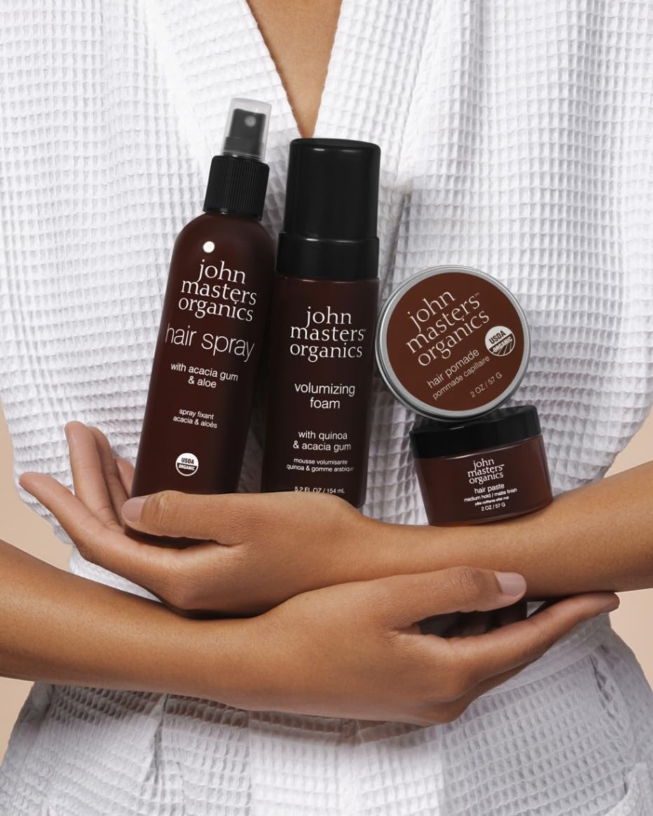 John Masters Organics Volumizing Foam 5.2 oz | 70%+ Organic Ingredients | Non-Aerosol | Long-lasting Hold | Cruelty-Free