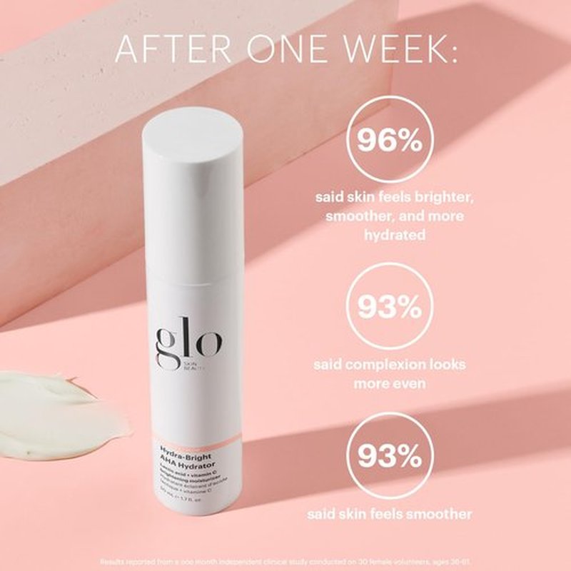 Glo Skin Beauty Hydra-Bright AHA Hydrator - Lightweight Illuminating Moisturizer for Brighter, Smoother Skin (1.7 Fl Oz)