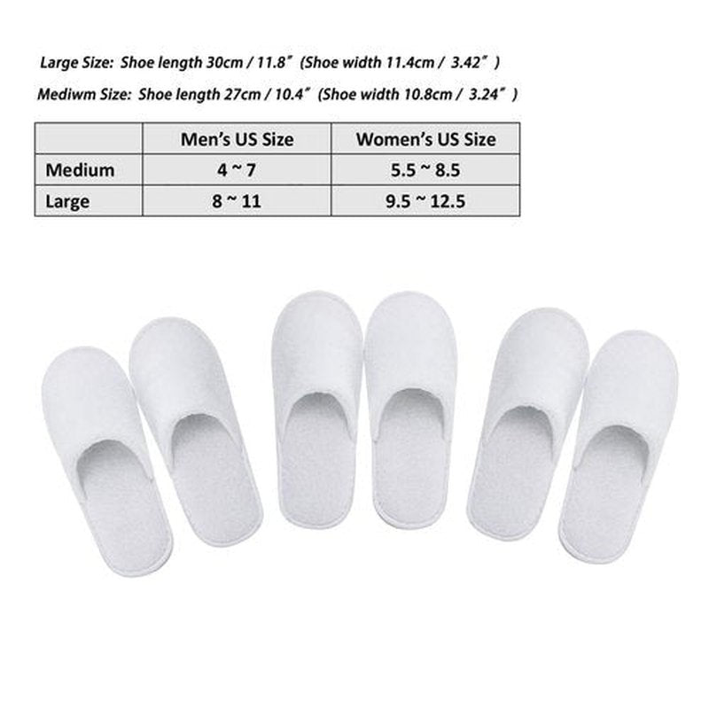 AhfuLife Spa Slippers 5 Pairs of Hotel Slippers, Disposable Closed-Toe Slippers for Guest, House Slippers Non-slip Unisex for Wedding, Party, Travel, Bedroom