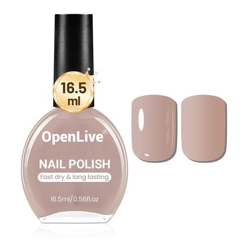 OpenLive 16.5ml Light Brown Nail Polish - Quick Dry, Long Lasting Shine for DIY Nail Art