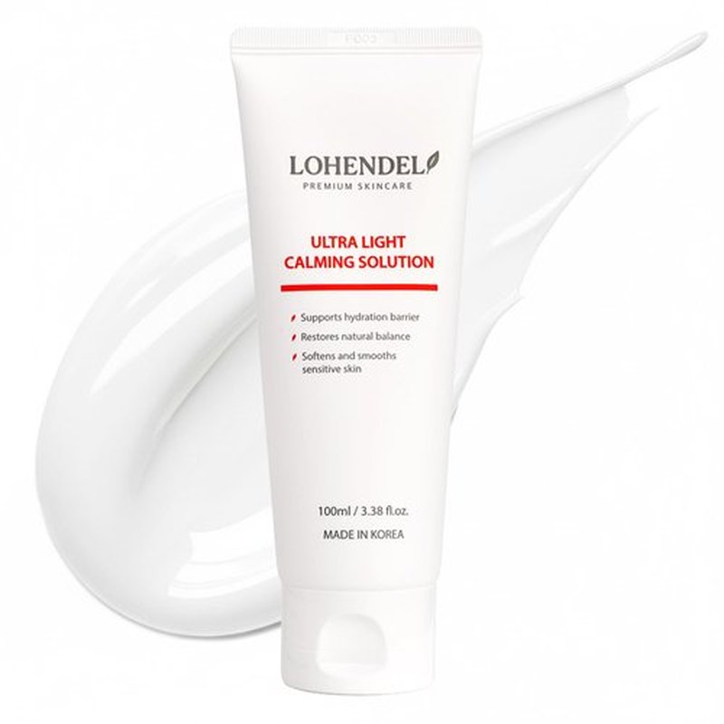 LOHENDEL Ultra Light Calming Solution, Lightweight Face Moisturizer for Dry & Sensitive Skin, Reduce Visible Redness, Skin Barrier Repair, Sebum Control & Soothe Irritated Skin, Korean Skincare