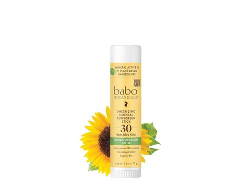 BABO Botanicals Sheer Zinc Sunscreen Sport Stick SPF 30 - Natural Zinc Oxide, Fragrance-Free, Water Resistant