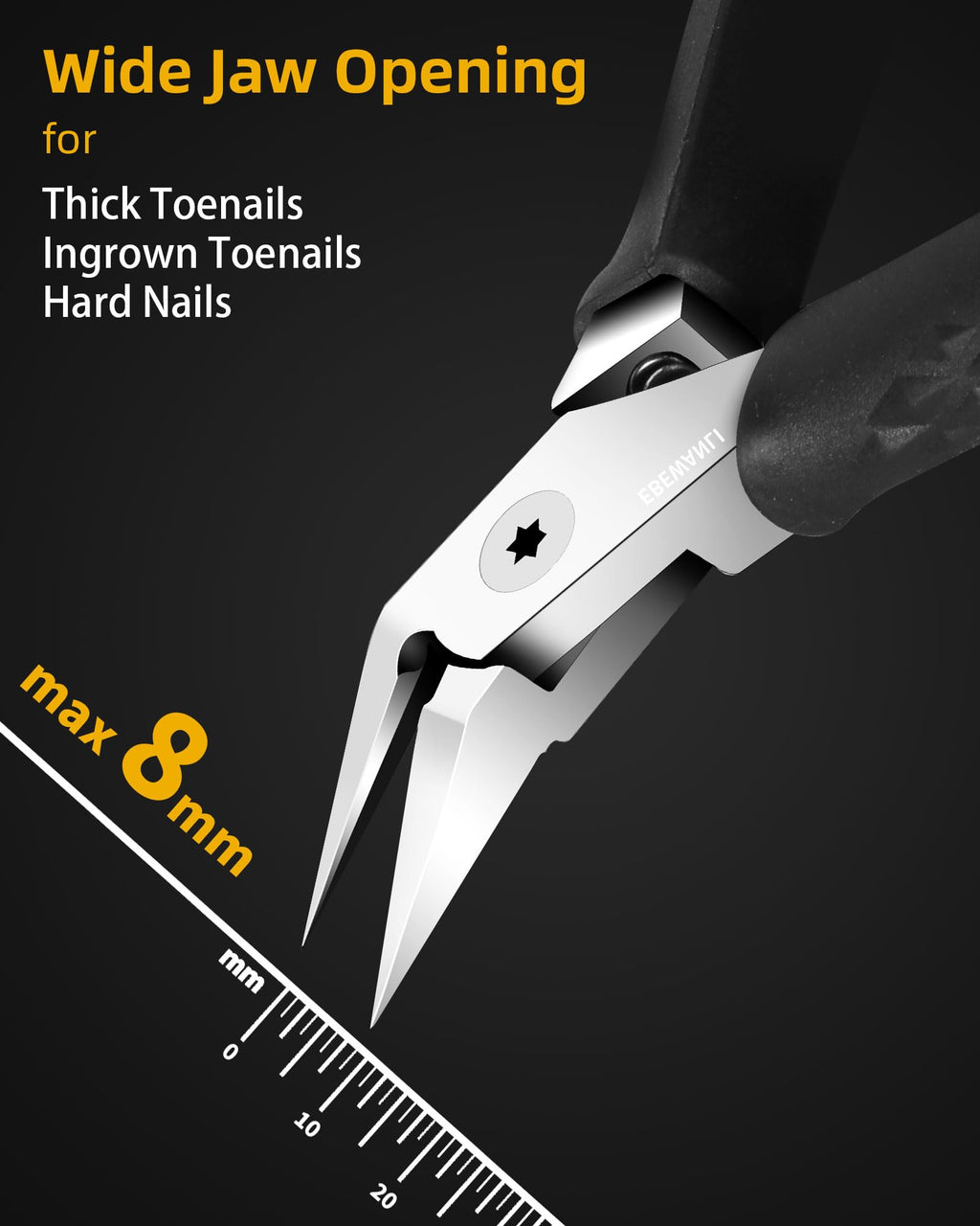 EBEWANLI Hangnail Clipper, Straight Toenail Clippers for Thick Toenails
