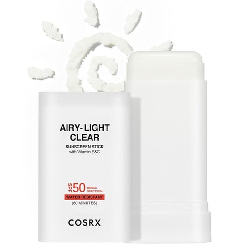 COSRX Airy-Light Clear Sunscreen Stick - SPF 50, Lightweight & Water-Resistant, No White Cast, 0.67 oz