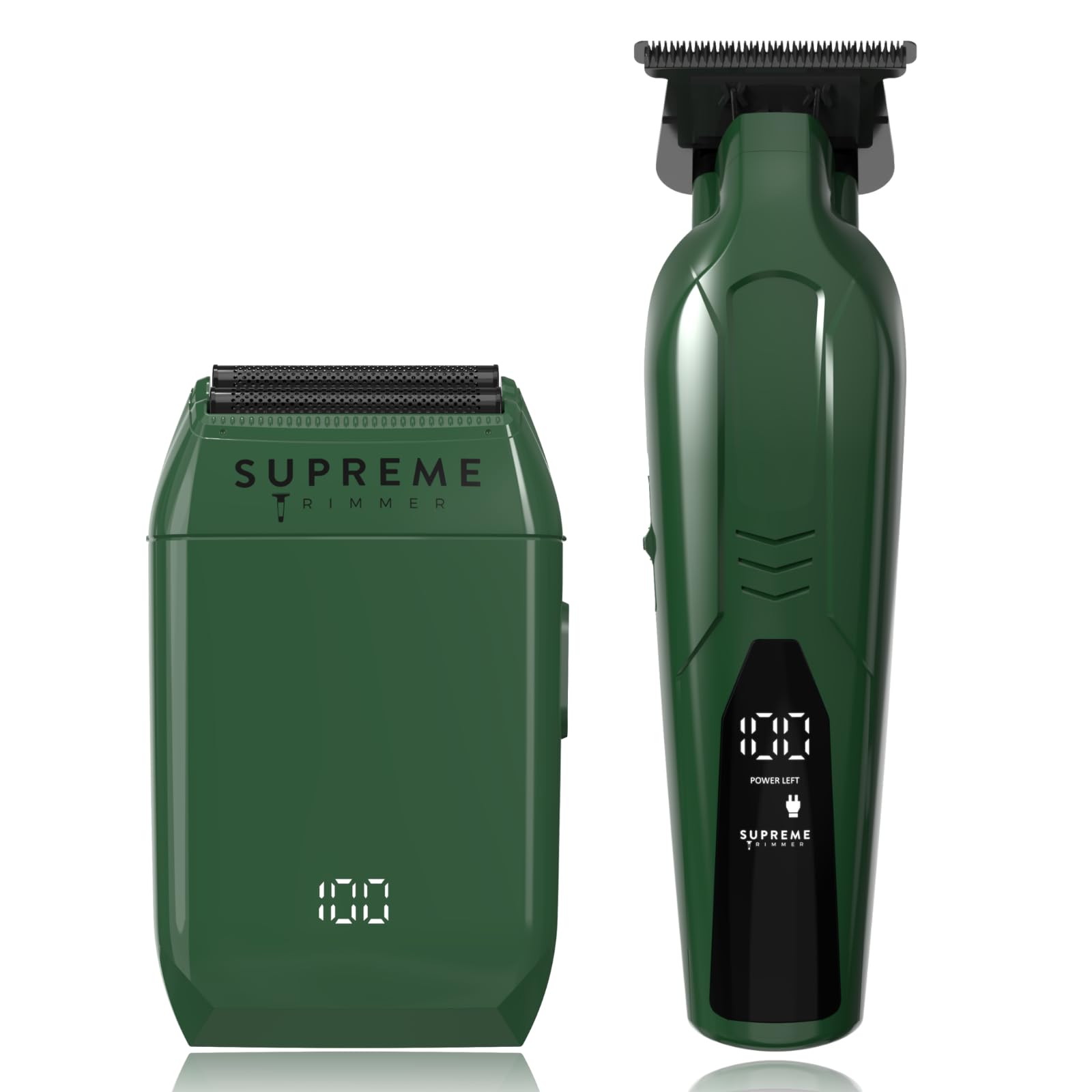 Supreme Trimmer Vader Trimmer & Crunch Foil Shaver Barber Haircutting Kit | Professional DLC T-Blade Beard Trimmer & Waterproof IPX6 Shaver Set | Red