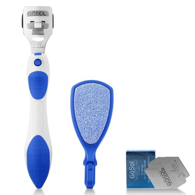 GöSol Foot Callus Remover Set, Durable Foot File and Foot Scrubber with 10Pcs Replacement Slices Blades, Callus Remover for Feet Callus Shaver Hard Dead Skin Pedicure Tools