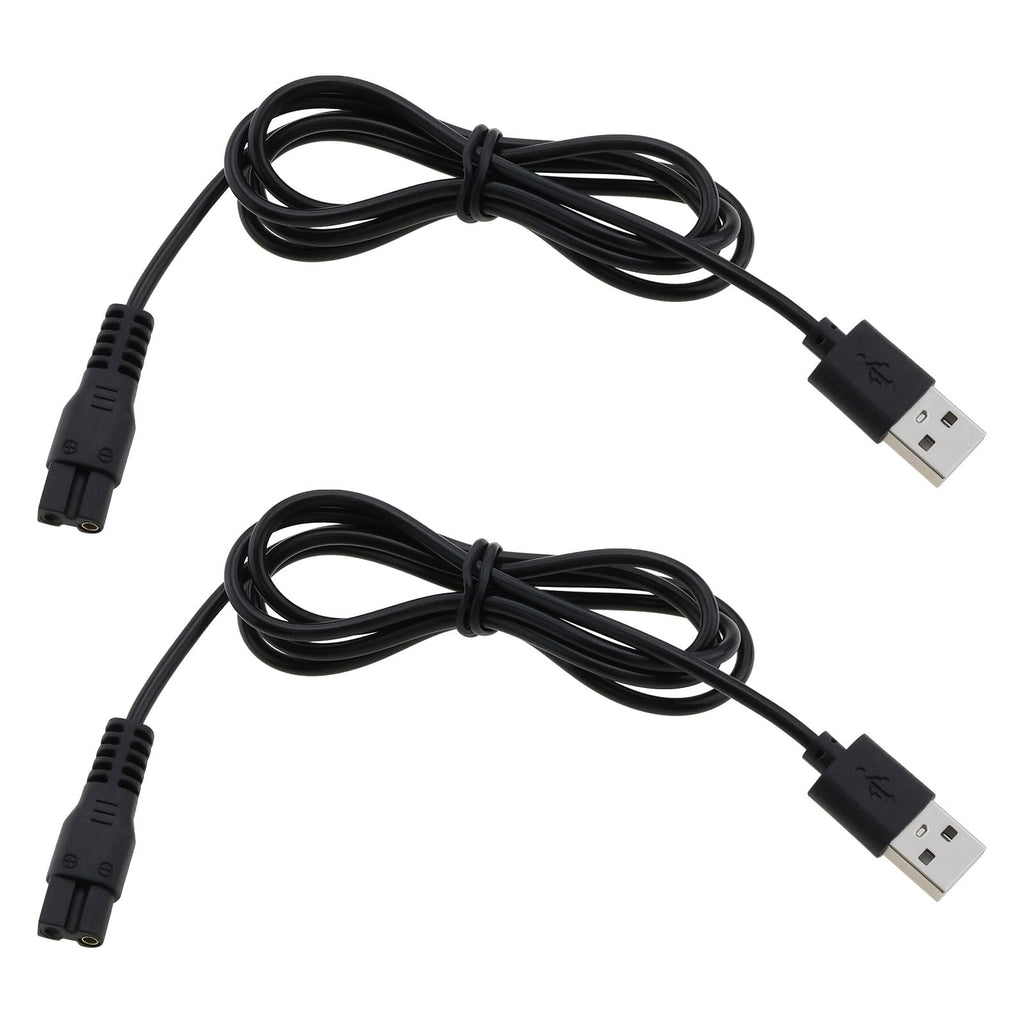eMagTech 2Pcs 5V Shaver Trimmer USB Charger Cable Replacement Part Compatible with Brio Beardscape Hair Shaver Trimmer Power Cord and Other Shaving Tools