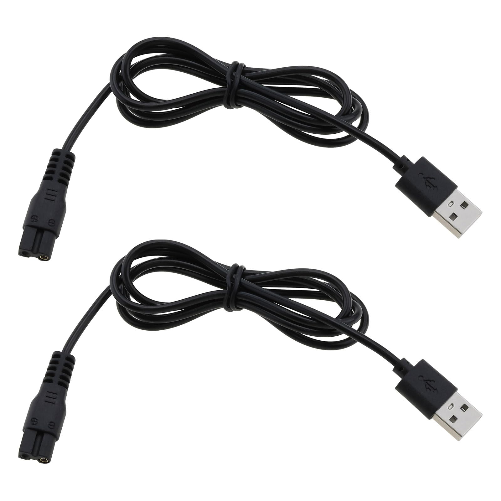 eMagTech 2Pcs 5V Shaver Trimmer USB Charger Cable Replacement Part Compatible with Brio Beardscape Hair Shaver Trimmer Power Cord and Other Shaving Tools