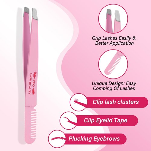 Lash Applicator Tool DIY Eyelash Extension Tweezers Kit Eyelash Applicator Tool (3 pcs)