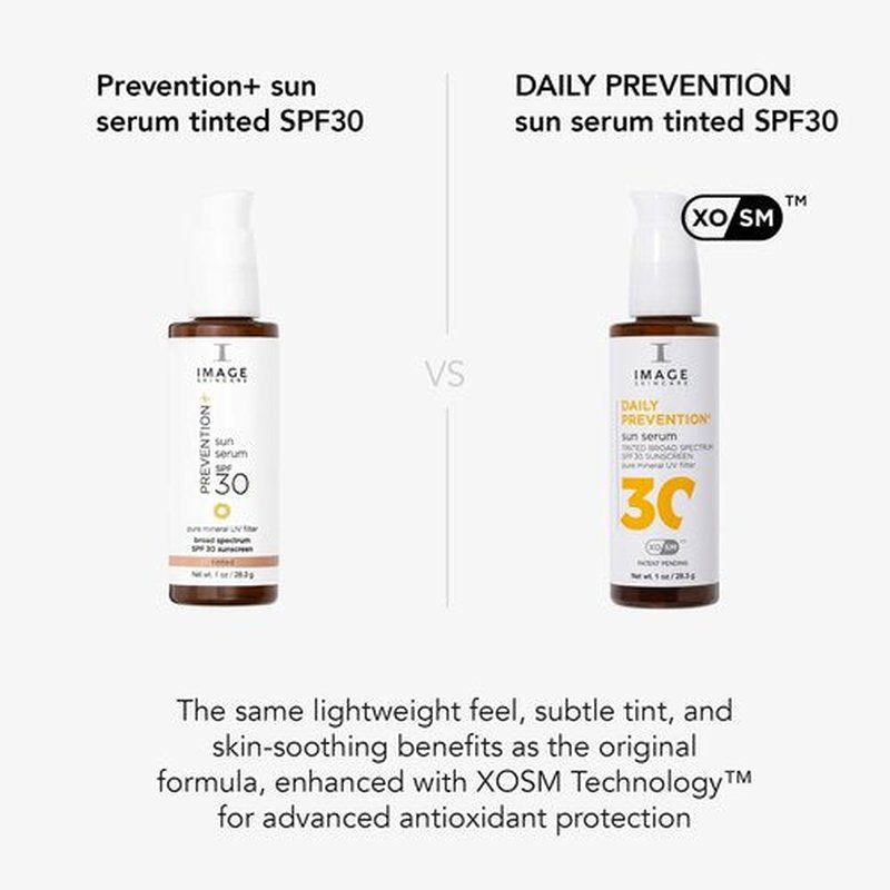 IMAGE Skincare DAILY PREVENTION Sheer Mineral Sun Serum, SPF 30, Lightweight, Tinted Broad Spectrum Sunscreen, 1 Ounce