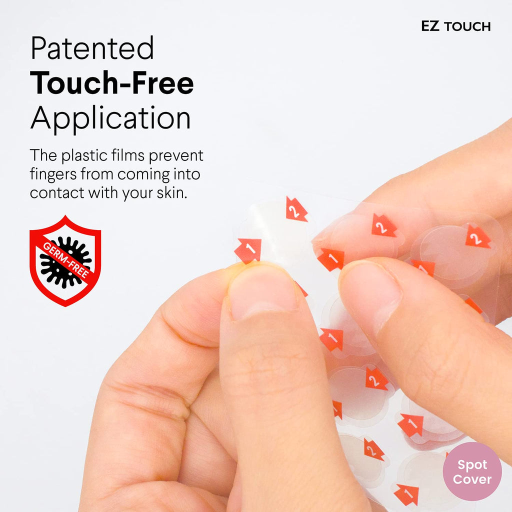 Touch-free Hydrocolloid Acne Pimple Patch(60 count, 12mm, Fast0Healing) | Last 48 hr | Patented Korean Spot Cover by EZ touch