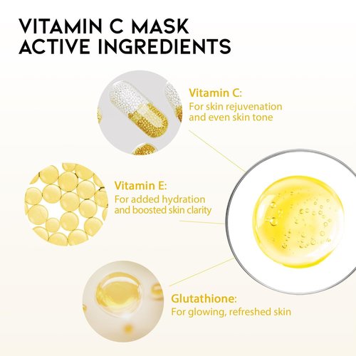 #OOTD Face Mask Korean Skincare for Dry Sensitive Skin | Hydrating, Revitalizing, Calming, Collagen, Ceramide, Cica, Vitamin C Serum Sheet Masks (12EA)