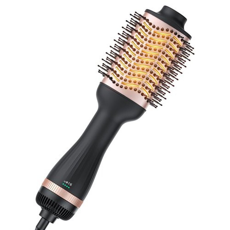 Hair Dryer Brush Blow Dryer Brush in One, 4-in-1 Ionic Hair Dryer Brush and Styler Volumizer with 3.2" Oval Barrel, 33000RPM High-Speed Motor, Hot Air Straightener Brush, All Hair Types, MS-D07A