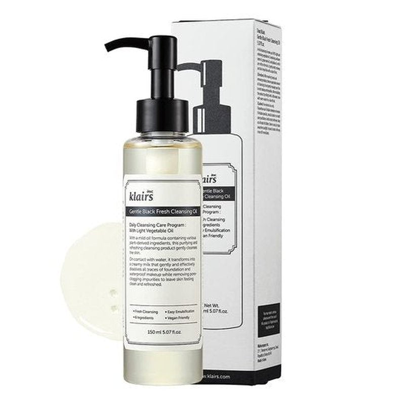 DearKlairs Cleansing Oil - 6 Plant Oils, No Parabens, Korean Makeup Remover for Sensitive Skin, Double Cleanse Step, Vegan Cruelty-Free, 5.07 Fl Oz