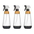 Full Circle | Refillable Glass Spray Bottle - Versatile Stream & Mist Options, 16oz Gray, 3 Pack for Non-Toxic Cleaning & Plant Care