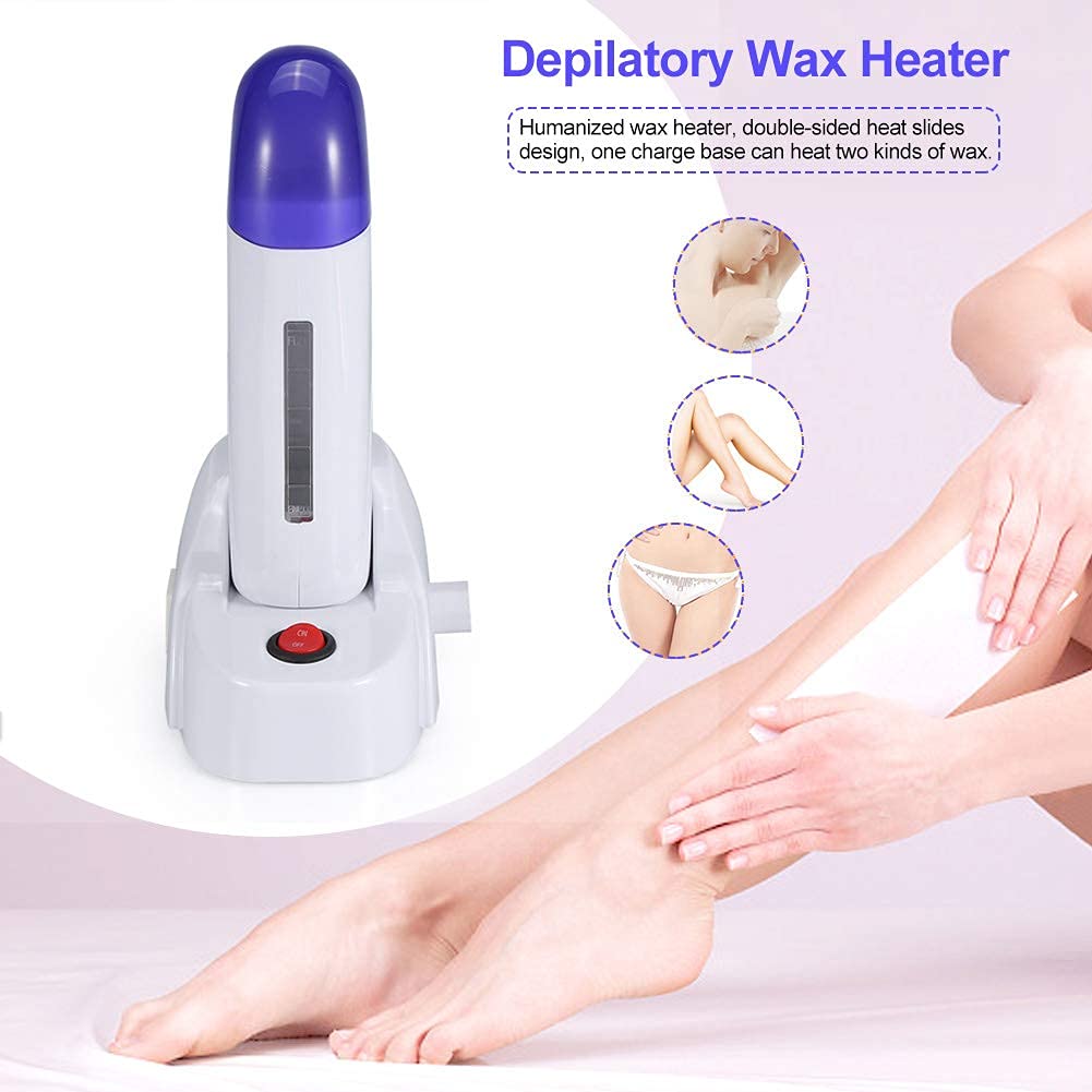 Nynelly Portable Single Depilatory Roll on Wax Warmer with Heater Base for Women Men Hair leg,Armpit,Bikini