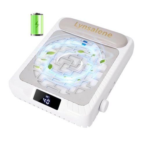 Rechargeable Nail Dust Collector,Portable Dust Collector Nail Tech,40 Speed Adjustable Levels,4000RPM Powerful Suction Nail Vacuum Fan for Acrylic Nail Polishing at Salon & Home