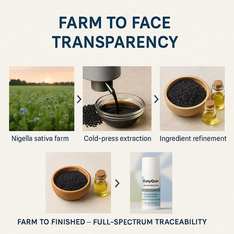 B’utyQuin Anti Aging Premium Face Cream | Face Moisturizer For Aging Skin Powered By Full Spectrum, Cold Pressed Black Seed Oil, Jojoba Oil & Shea Butter | Anti Aging Moisturizer For Face, 1.7 fl oz