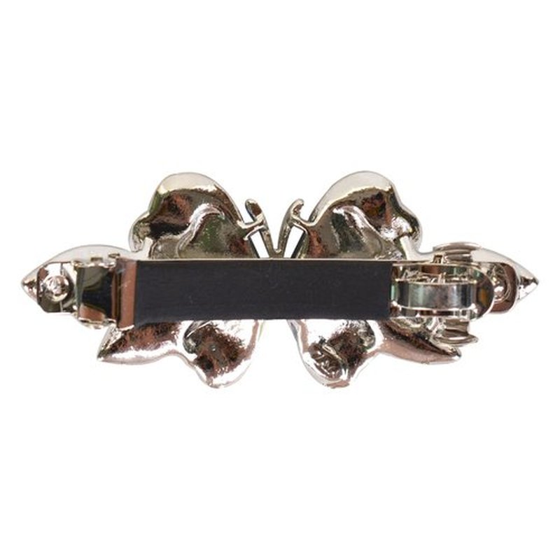 Sankuwen Crystal Rhinestones Hair Barrette French Hair for Women Small Hairpin for Mom Butterfly Hair Clips (Purple)
