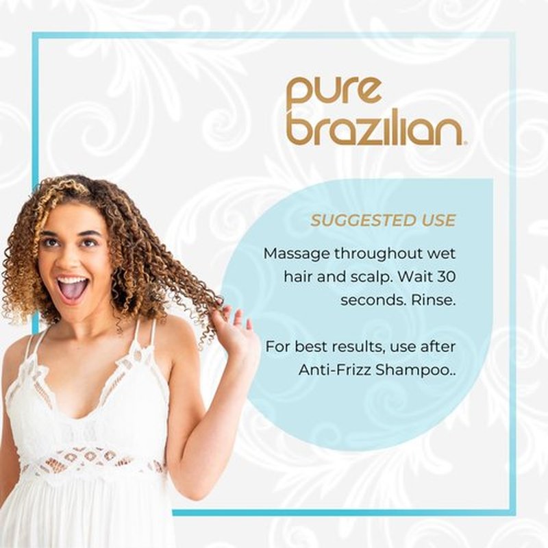 Pure Brazilian Anti-Frizz Daily Conditioner - Keratin & Acai Formula for Smoother, Shinier Hair | 13.5 Oz