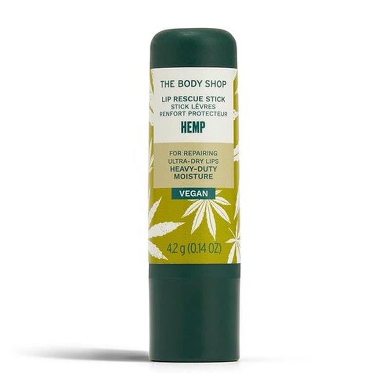 The Body Shop Hemp Lip Care - Heavy Duty Moisturizing Formula | 0.14 Oz, Green