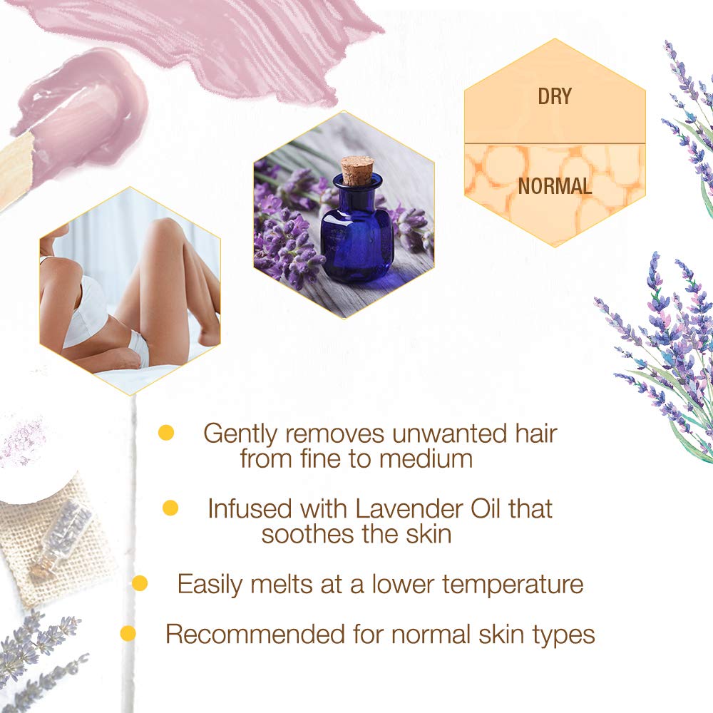 GiGi Lavender Crème Wax for Hair Removal & Waxing, Soft Wax for Sensitive Skin, Face & Body, 14 oz, 1 Pack