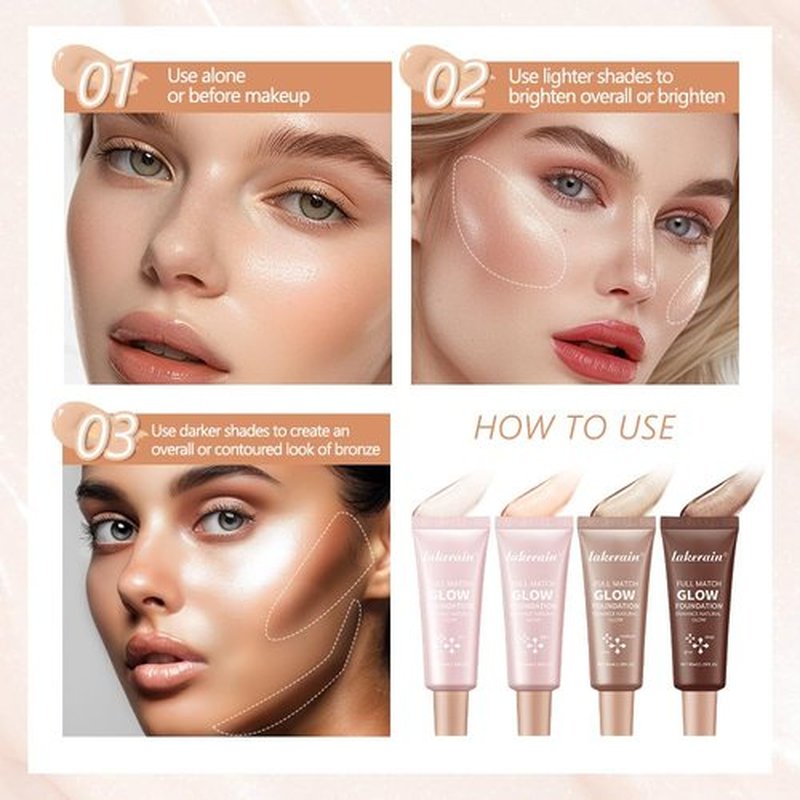 Regine Switzerland Natural Glow Illuminator Glotion - Lightweight, Moisturizing Makeup Highlighter for Radiant, Sun-Kissed Skin | 1.35 Fl Oz (#4 Deep)