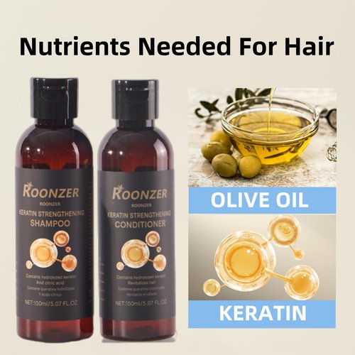 Keratin - Infused Shampoo & Conditioner Set | Deep Cleansing & Hydrating | Strengthens & Reduces Frizz | 2x150ml