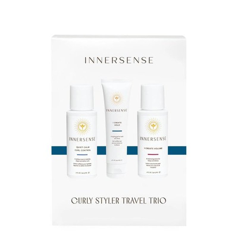INNERSENSE Organic Beauty - Curly Styler Travel Trio | Non-Toxic, Cruelty-Free Haircare (I Create Hold, I Create Volume, Quiet Calm Curl Control) PACKAGING MAY VARY