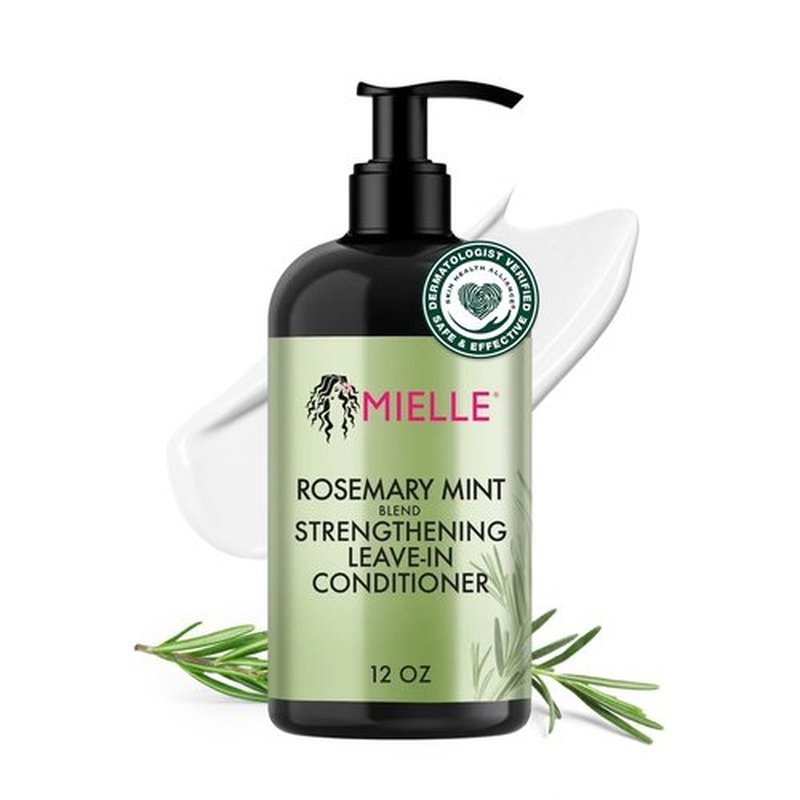 Mielle Organics Rosemary Mint Leave-In Conditioner - Hydrating Curly Hair Moisturizer with Biotin (12 Oz)