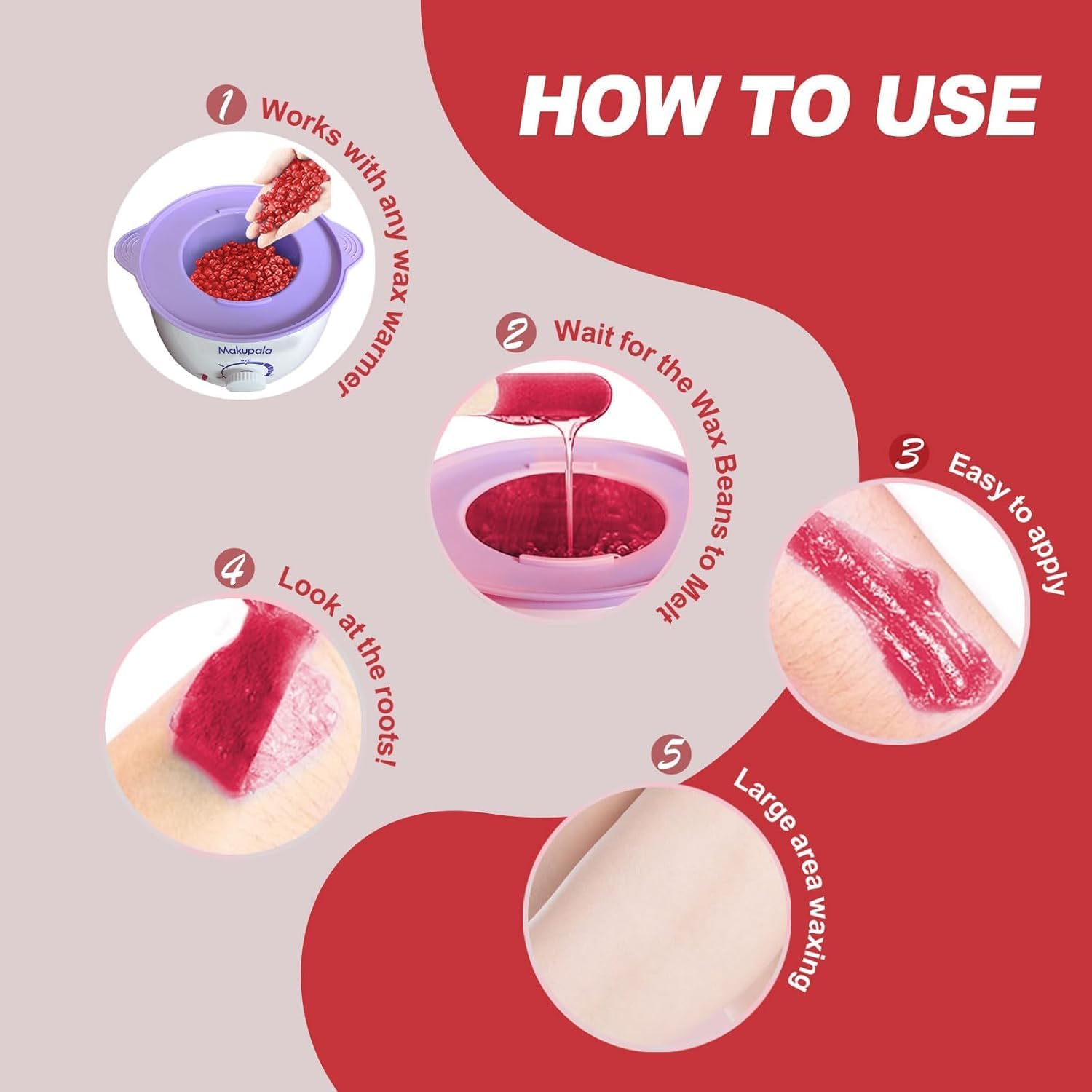 3lb Coral Red Gel Wax Beads, Hypoallergenic & Stripless, Unscented for Sensitive Skin, Coarse & Fine Hair Removal for Full Body, Bikini & Brazilian, Includes 10 Wooden Sticks & 20 Cooling Care Sheets