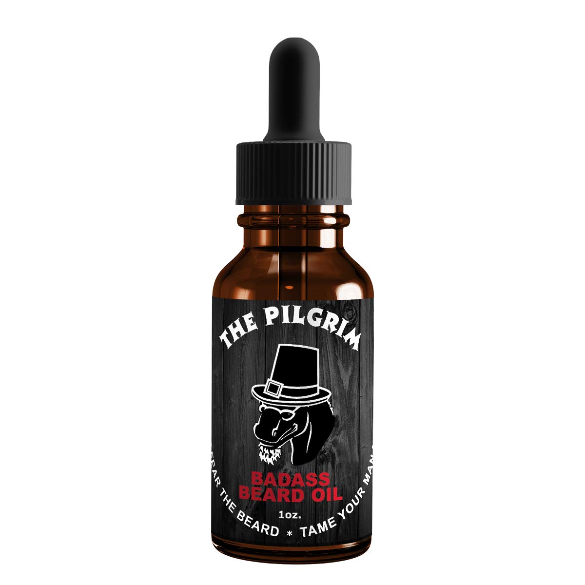 Badass Beard Care Beard Oil - The Pilgrim Scent, 1 oz - Natural Ingredients, Keeps Beard and Mustache Full, Soft and Healthy, Reduce Itchy, Flaky Skin, Promote Healthy Growth