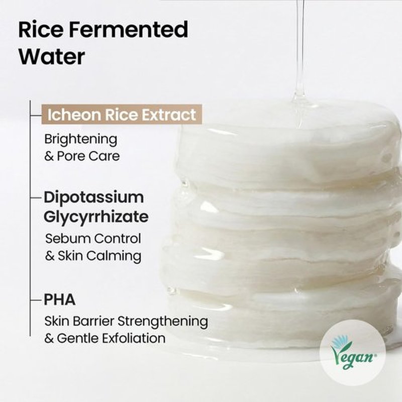 SKINFOOD Rice Brightening Toner Pad, Korean Skincare Face Toner Pads with 48 Hours Fermented Rice Water for Glow Glass Skin, Hydrating, 100% Cotton Pad, Vegan, 8.81 oz(60 Pads)