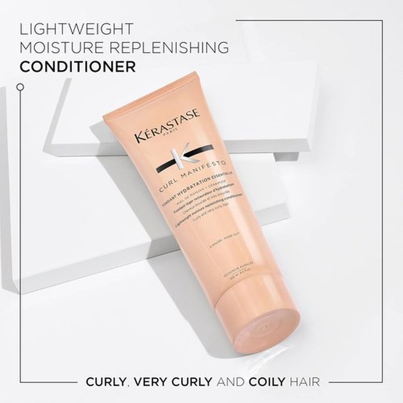 KÉRASTASE Curl Manifesto Conditioner - Lightweight Hydration & Frizz Control for Wavy, Curly, Coily Hair | 8.5 Fl Oz