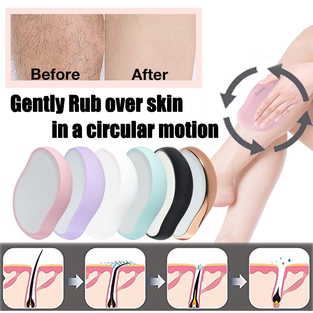 G.Liane Crystal Hair Eraser,Physical Glass Hair Removal,Reusable Nano Hair Remover Stone,Epilator for Women and Men,Soft Silky Skin (Pink)