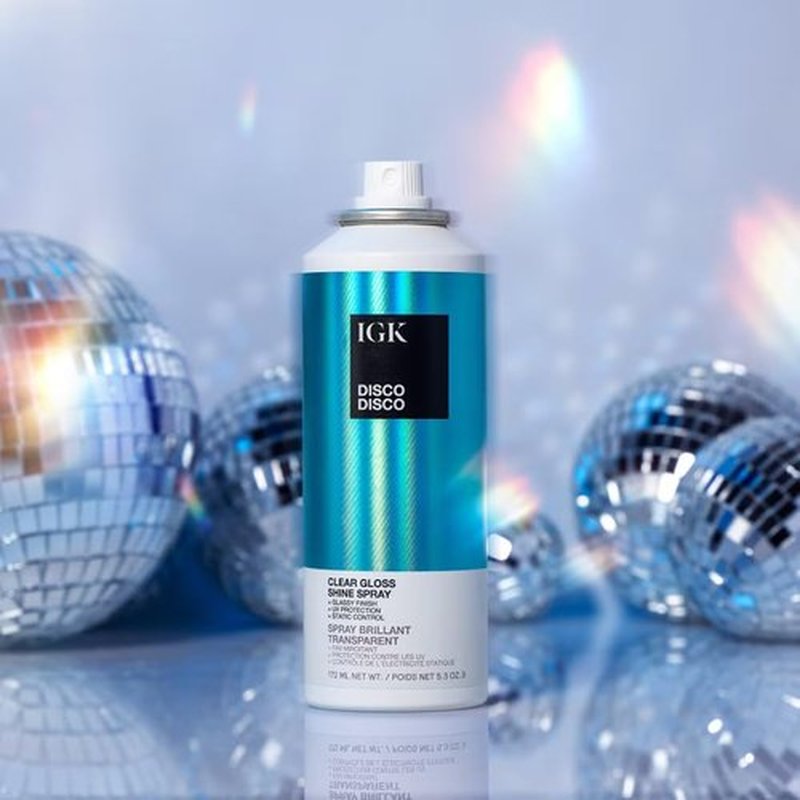 IGK Disco Disco Clear Gloss Shine Spray - Lightweight High-Shine Finishing Hair Spray | Travel Size Set of 2 (2.1 Fl Oz)