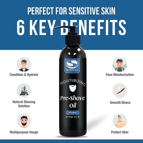 Regine Switzerland Pre Shave Oil - 8 Fl. Oz Unscented Formula for a Burn-Free Shave | Works with Straight & Safety Razors
