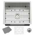 21x18In Stainless Steel Kitchen And Bar Sink - Small Undermount Single Bowl Drop In Staylish Kitchen&Bar Sink Ideal Choice For Small Space, Prep Area, RV With Bottom Grid,Soap Mat And Drain Assembly