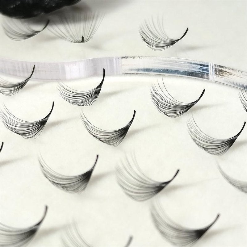 Veritee 1000pcs 20D D Curl Mix9-16 Handmade Pinching Fake False Eye Lash Pre Pro Made Mega Volume Promade Loose Premade Lash Fans Eyelash Extensions