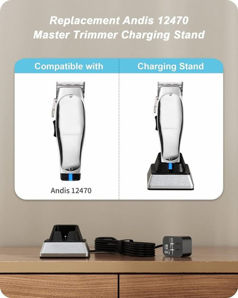 FGIEU Charging Stand Compatible with Andis 12470/12660 Professional Master Cordless Lithium Ion Hair Clipper, Replacement for Andid Master Cordless Clipper Charger Stand.