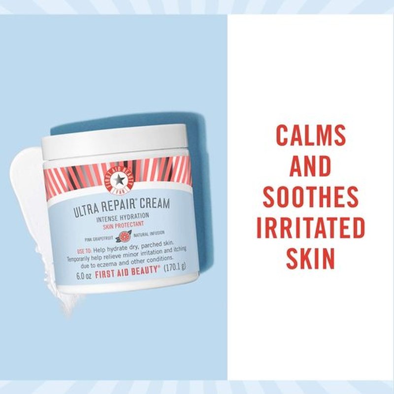 First Aid Beauty Ultra Repair Cream - Intense Hydration Moisturizer for Face & Body, Pink Grapefruit, 6 oz.