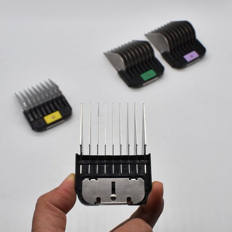 4 Pieces Animal Stainless Steel Attachment Guide Guard Combs for A5 Style Detachable Blade Pet Groomers, 5/8", 3/4", 7/8", 1" Compatible with Wahl KM Series Andis AG BG Oster A5 A6 Animal Clippers