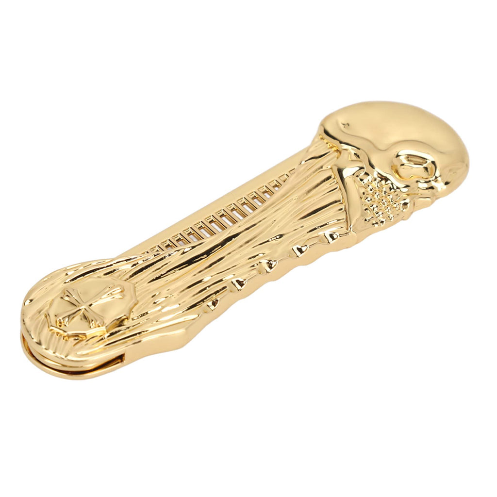 Foldable Hair Comb for Men & Women – Anti-Static Zinc Alloy Pocket Hairdressing Brush, Mini Beard & Mustache Styling Tool, Folding Barber Hair Comb for Travel, Home & Salon (Gold)
