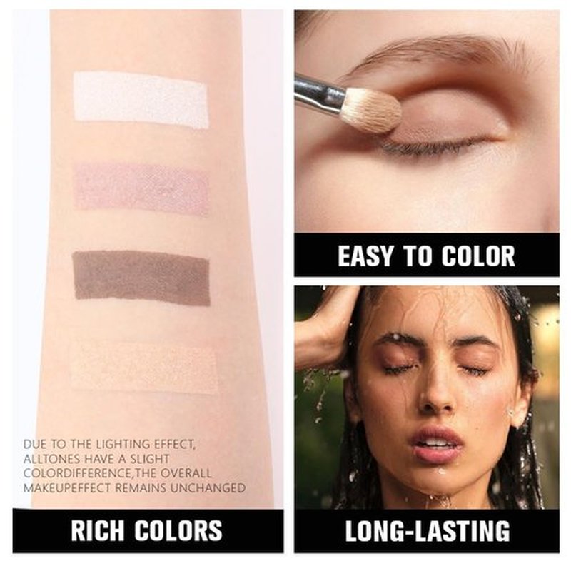 Kaely Eyeshadow Quad - Natural Nude Shimmer Palette for Older Women | Pigmented & Waterproof, 01