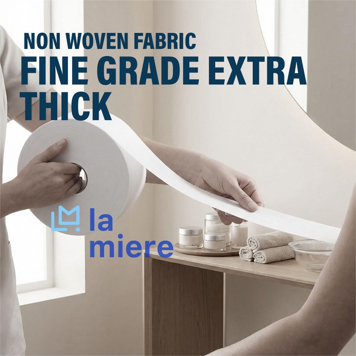 3” x 100 Yards Non-Woven Epilating Roll Hair Removal Tear-Resistant Lint-Free White