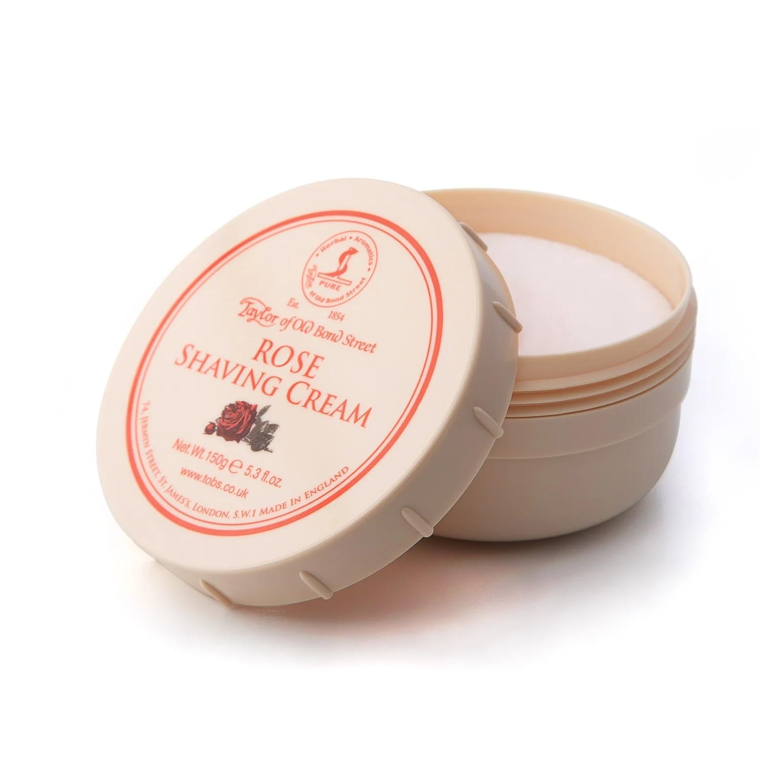 Taylor of Old Bond Street Rose Shaving Cream Jar, 5.3-Ounce (01004)