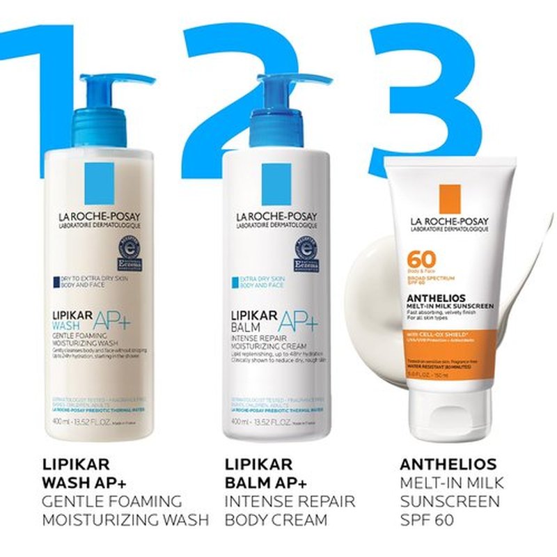 La Roche-Posay Anthelios Melt-In Milk Sunscreen SPF 60 - Lightweight, Oil-Free, Fast-Absorbing Protection for Face & Body
